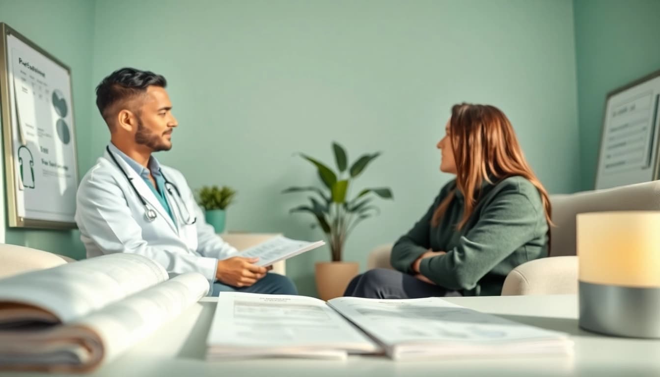 Get Medical marijuana card consultation in a serene clinic, highlighting patient care.