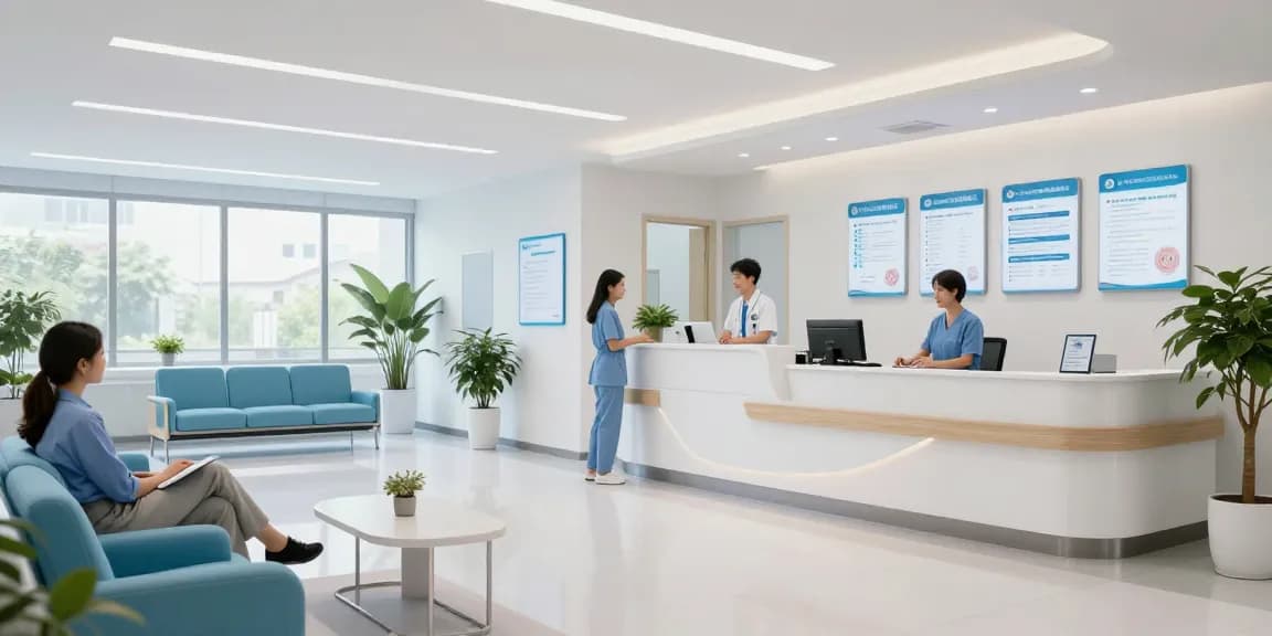 David Hoffmeister reviews at a modern healthcare clinic, showcasing patient care and expert medical services.