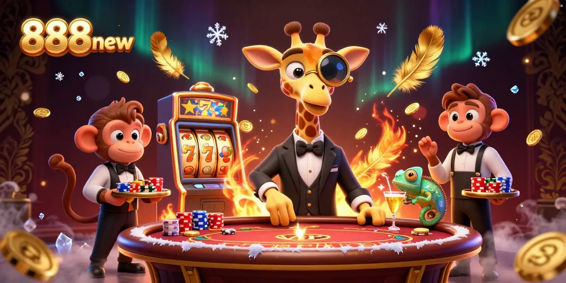 Experience the excitement of 888new with high-roller giraffe and vibrant casino elements.