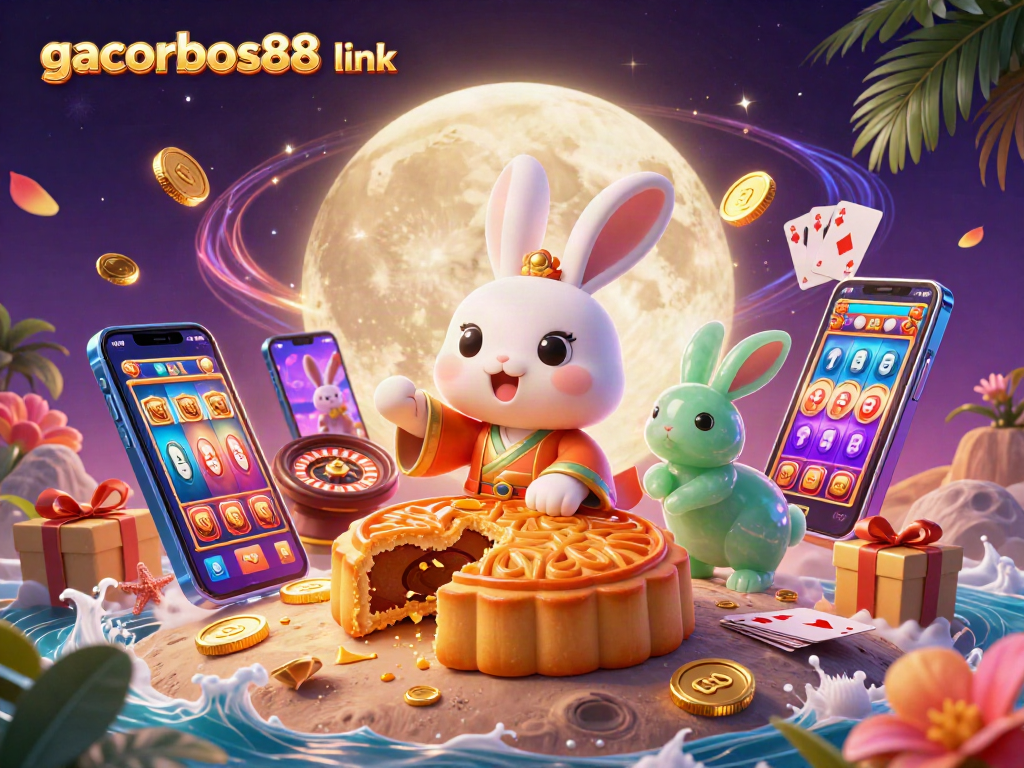 Experience thrills with gacorbos88 link in this vibrant 3D illustration packed with gaming elements.