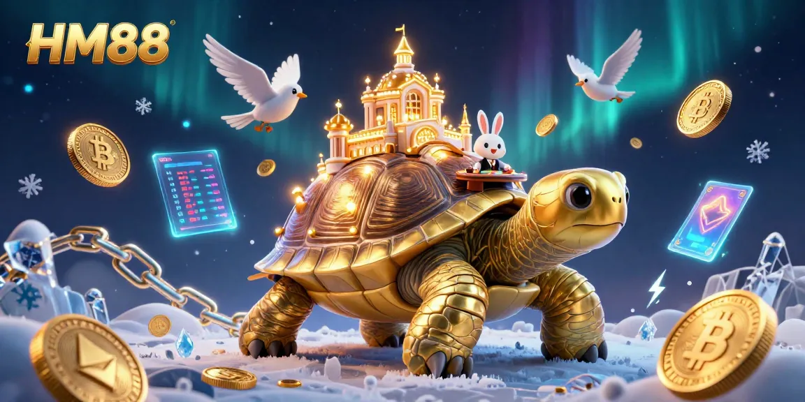 Experience the thrill of HM88 as golden tortoises and rabbit dealers illuminate the vibrant casino scene.
