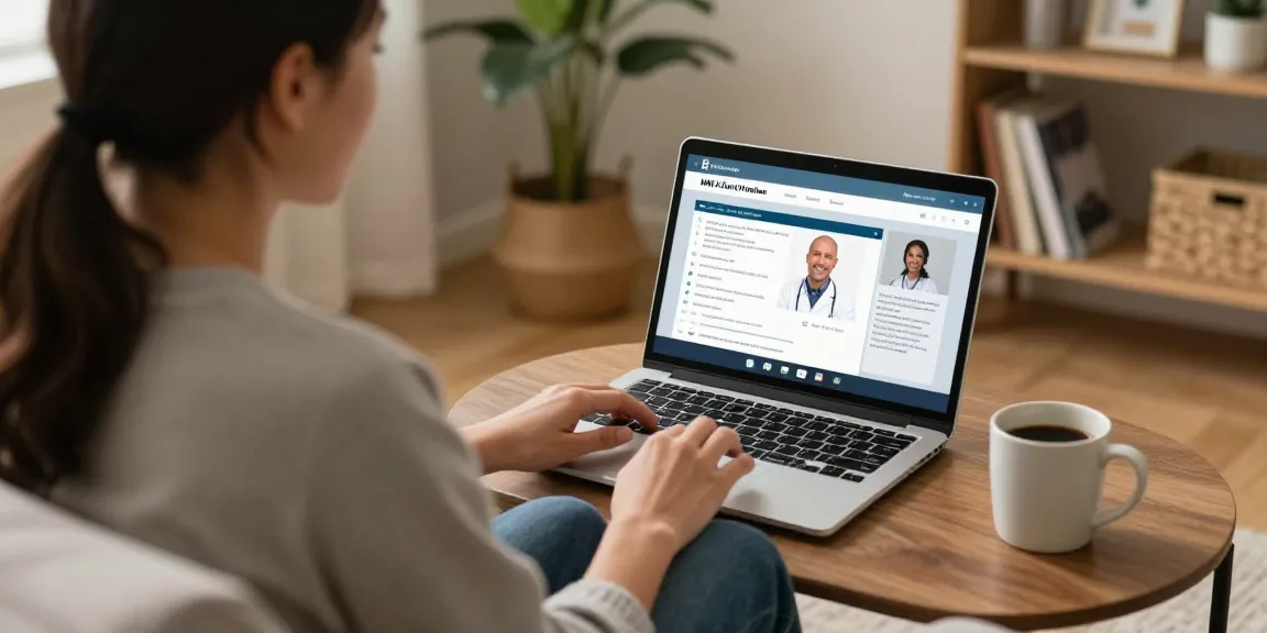 Consultation for MMJ card online in a cozy home office with a patient and doctor.