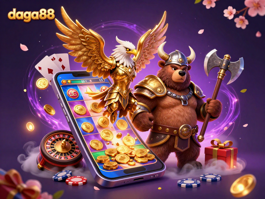 daga88 brings vibrant 3D casino charm with Valkyrie, Viking, and dynamic game elements.