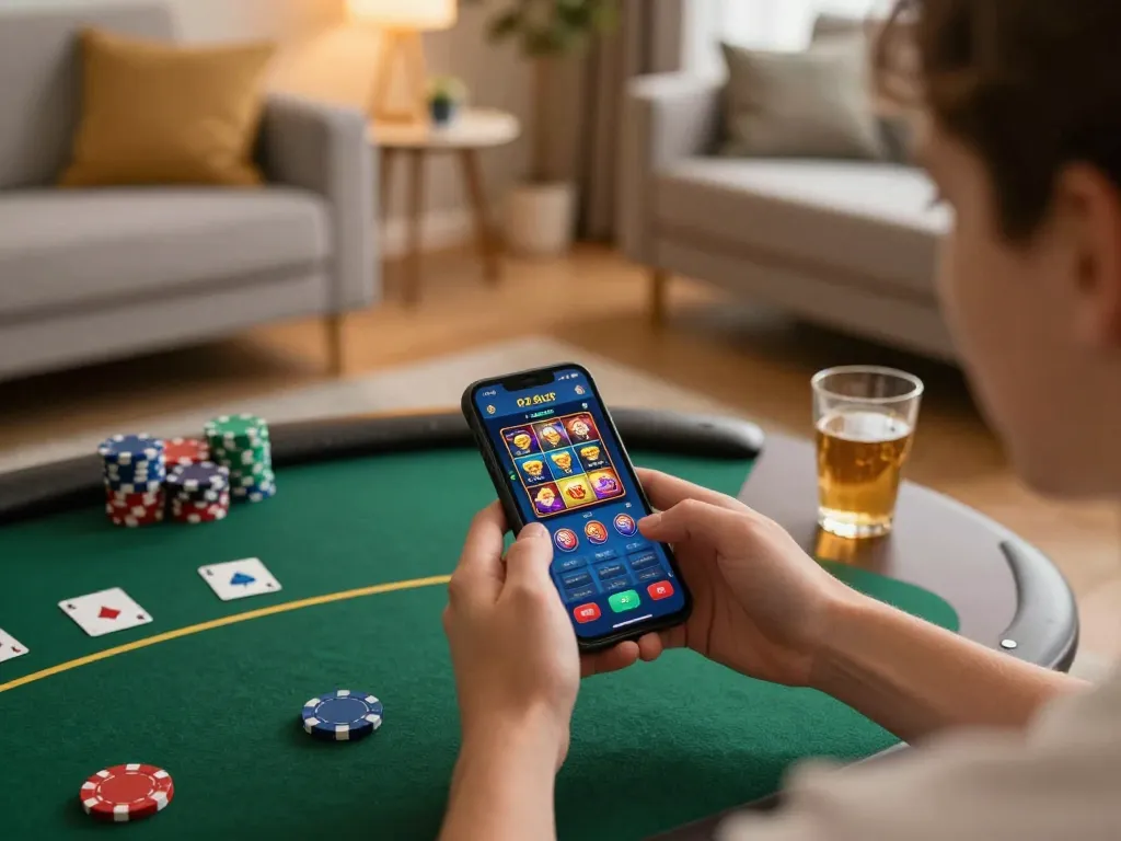 Engaging with the 92slot app for online gaming in a cozy home setting