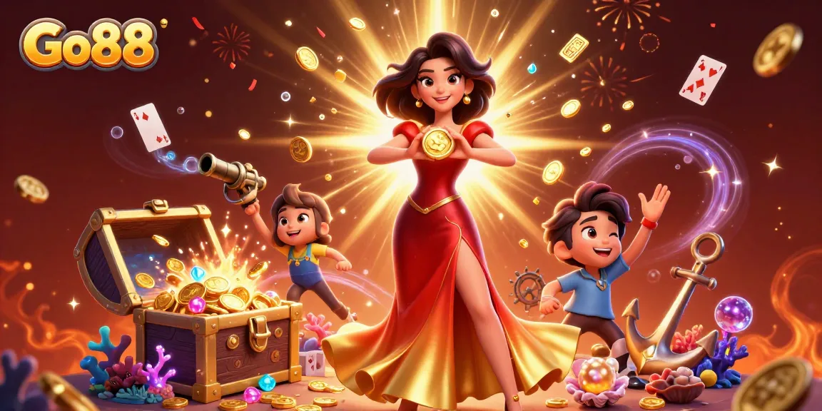 Experience stunning wins at Go88 with vibrant rewards and dynamic game elements in a thrilling casino scene.