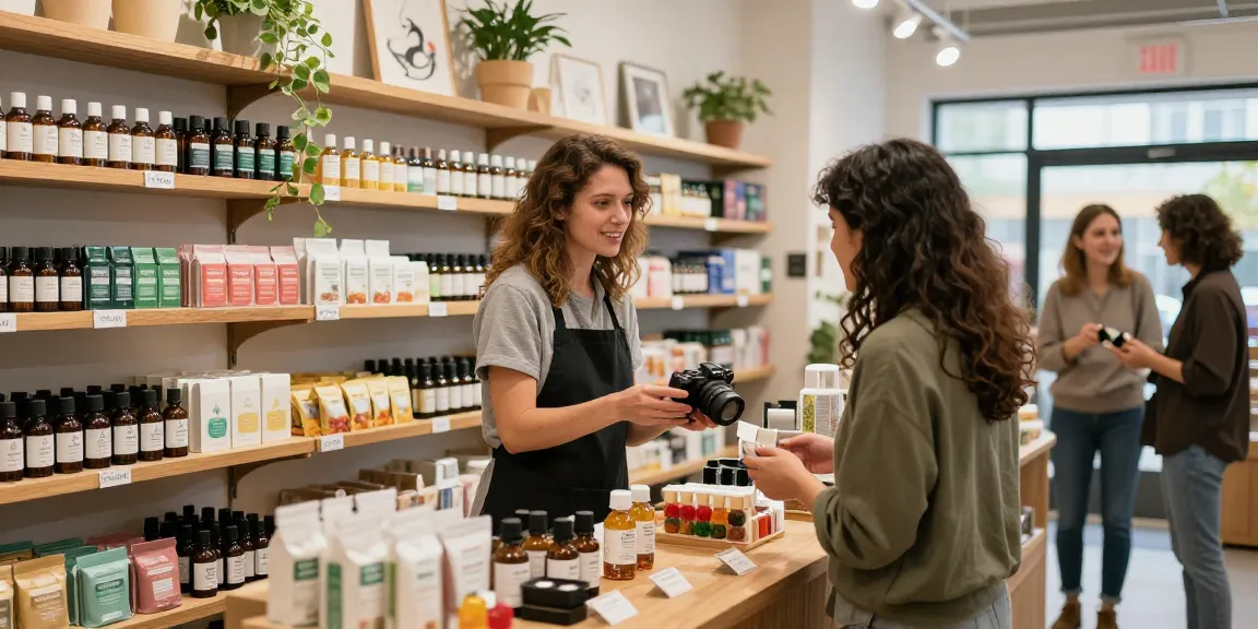 Shop for organic cbd canada products in a welcoming retail setting with engaged customers.