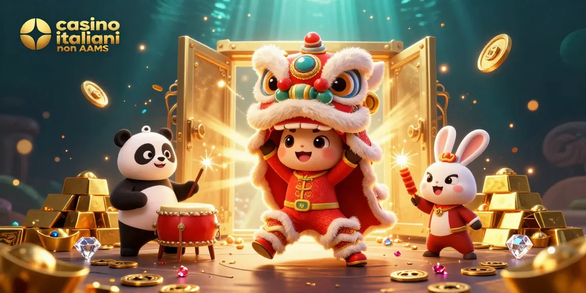 Divertiti con emozioni entusiasmanti nei casino italiani non AAMS con un’illustrazione 3D vibrante di personaggi fortunati e tesori.