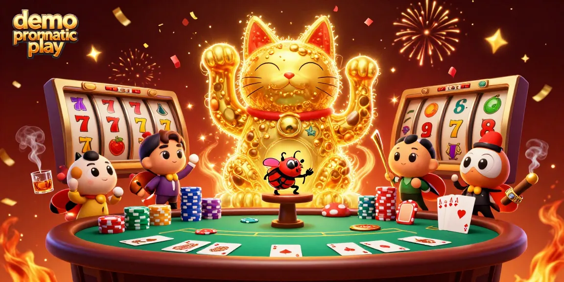 Play demo pragmatic play with vibrant golden lucky cats and dynamic casino elements.