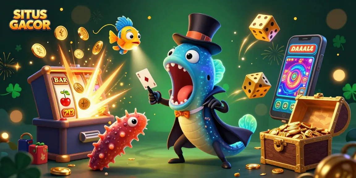 Experience the excitement with SITUS GACOR through animated characters in a vibrant casino scene.