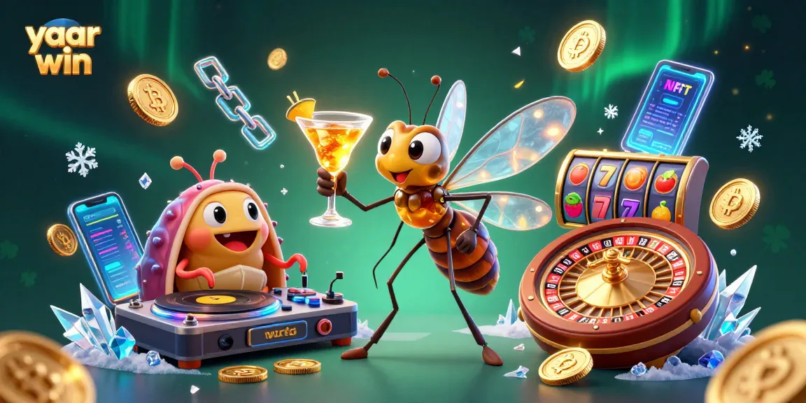 Engage in the yaar win casino ambiance, featuring a lively frozen mosquito mascot, trilobite DJ, and golden roulette.