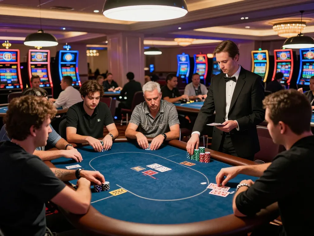 Engaging poker gameplay scene at a Las Vegas casino reflecting the dynamic hidden wiki atmosphere and strategic betting actions