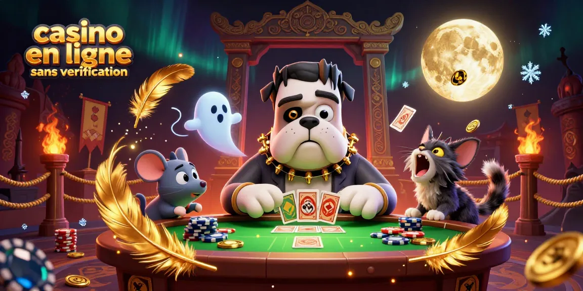 Jouer dans un casino en ligne sans vérification avec un bulldog Frankenstein et un chat loup-garou.