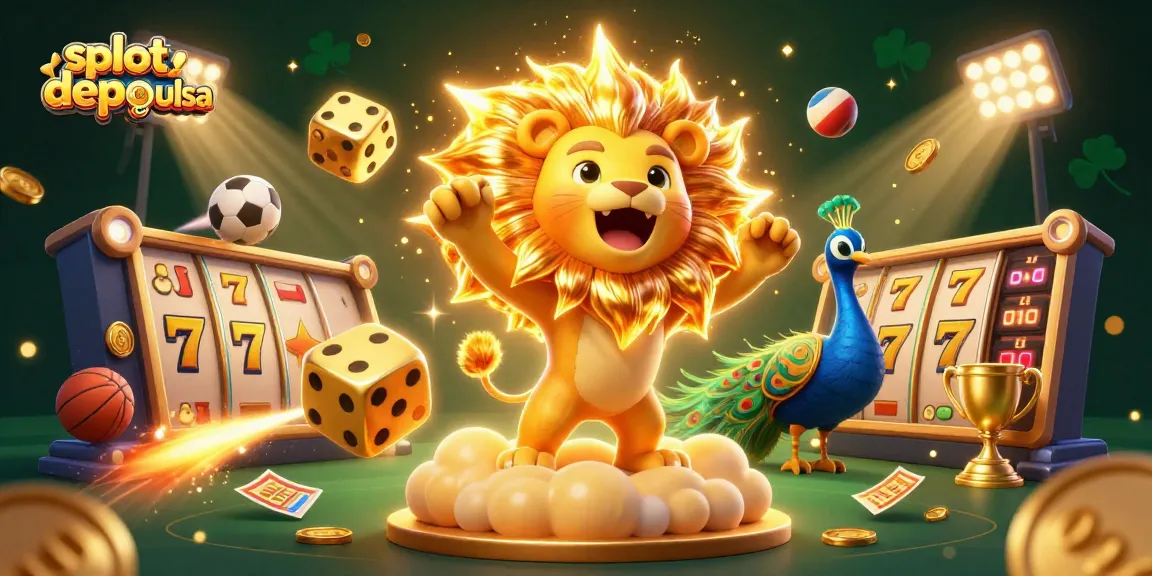 Mengakses slot depo pulsa dengan keberuntungan jackpot yang berlimpah, simbol 7 keberuntungan menyala di permainan kasino.
