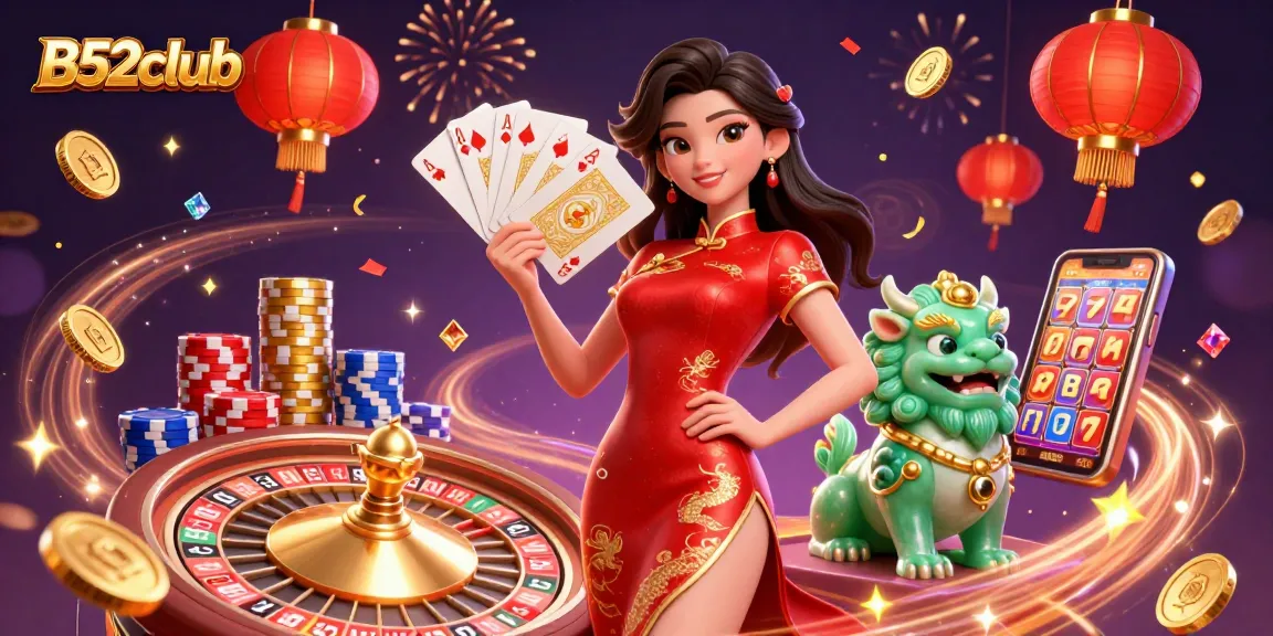 Experience thrilling gameplay at B52club with vibrant casino elements and a 3D themed atmosphere.