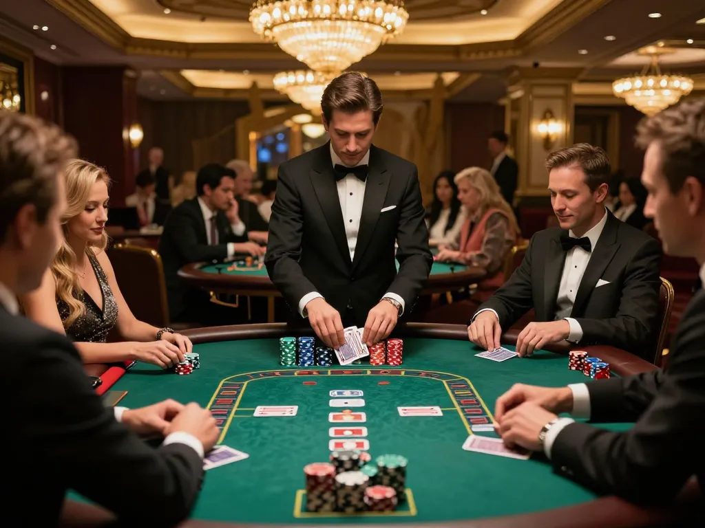 Players engaging in a thrilling blackjack game at O8 casino, showcasing stylish setup and vibrant atmosphere