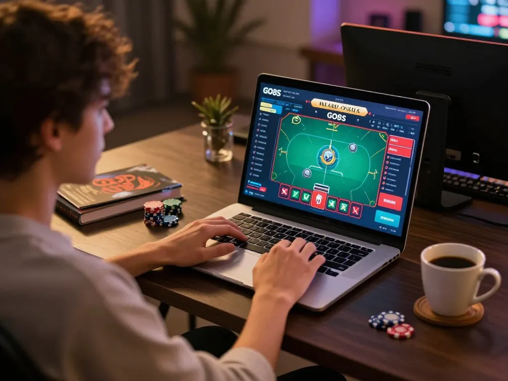 Engaging gaming moment at GO8s online casino, exploring poker strategies and betting options