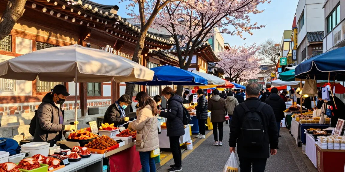 Vibrant marketplace in Seoul with diverse local foods and people exploring https://forumup.org/shop/search.php?ca_id=&addr1=&addr2=&addr3=&schKeyword=.