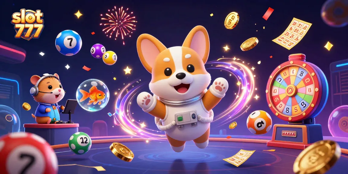 Mainkan slot 777 dengan keberuntungan berpihak, melihat astronaut corgi dan hamster memberi instruksi di kasino luar angkasa.