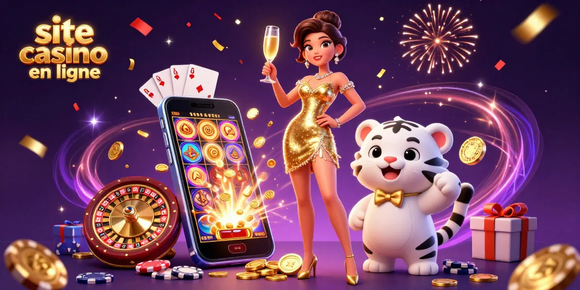 Gagnez gros sur le site casino en ligne avec des personnages glamour célébrant et s'engageant avec des jeux vibrants.