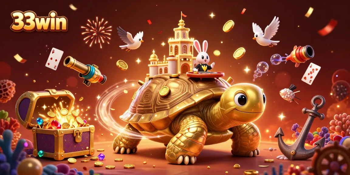 33win enhanced experience at a vibrant casino scene with treasure and game excitement