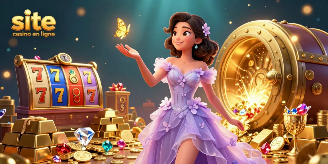 Découvrez la magie des sites de casino en ligne avec des jeux enchanteurs dans une illustration 3D vibrante.