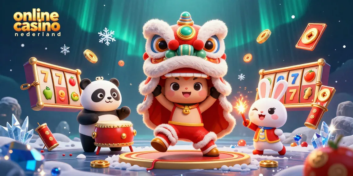 Experience thrilling action at a vibrant online casino nederland with unique characters in a festive scene.