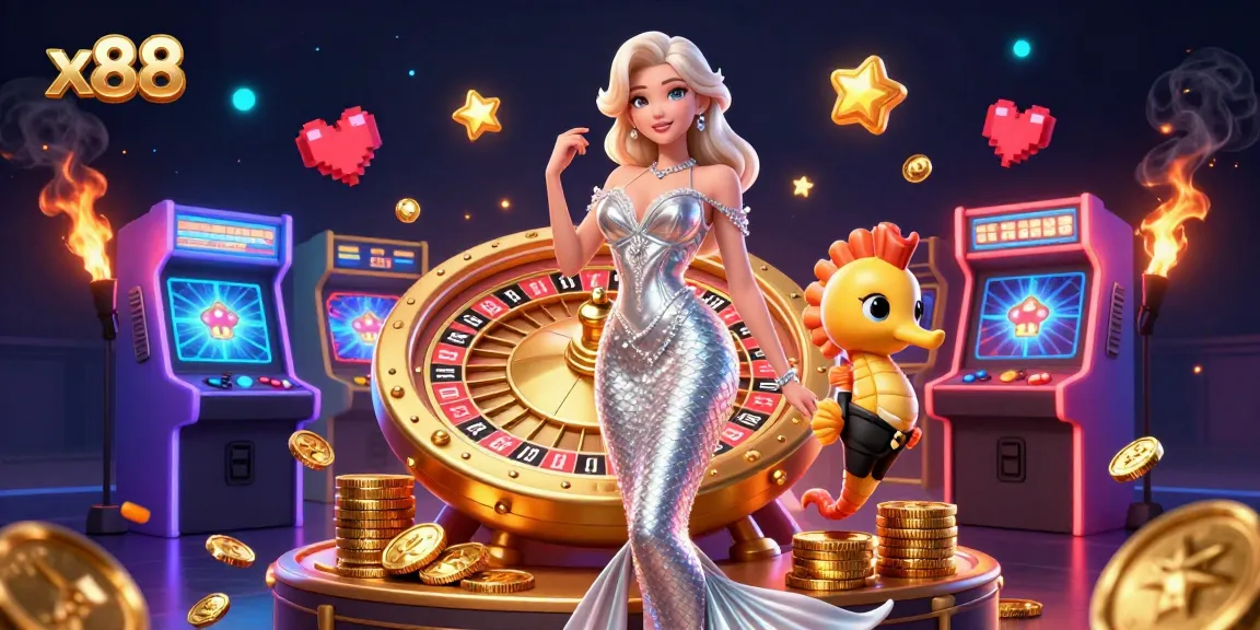 Experience thrilling gaming adventures at x88 with vibrant casino illustrations.