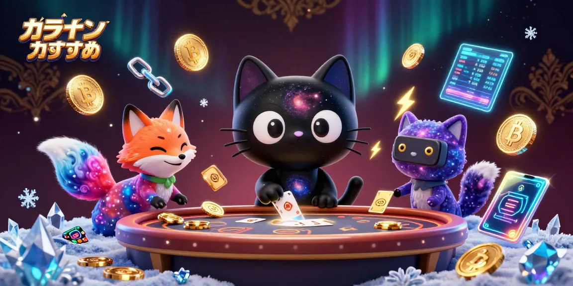 オンラインカジノおすすめの魅力を引き出す3Dイラスト、カジノテーブルに集まるキャラクターたち