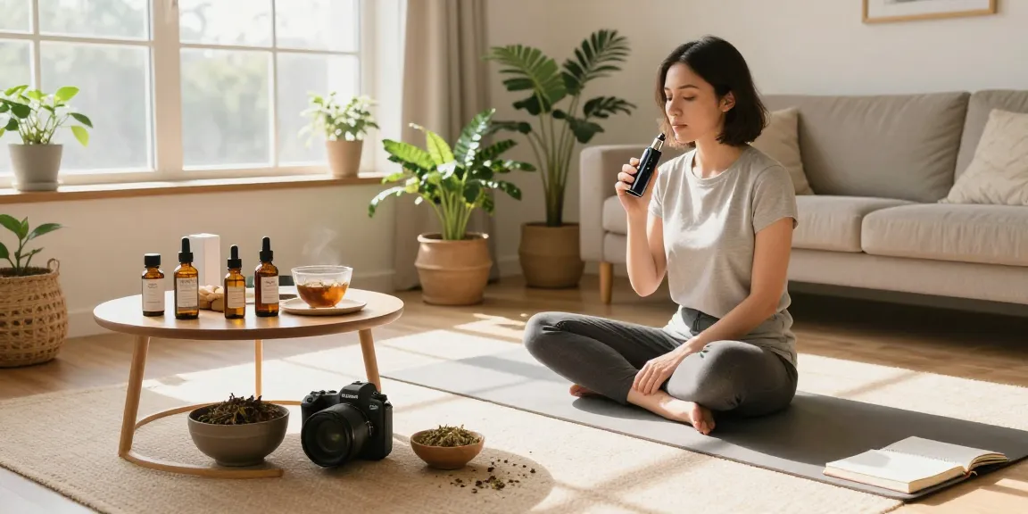 Experience the benefits of a weed vape in a serene wellness setting with natural CBD products and a calming atmosphere.