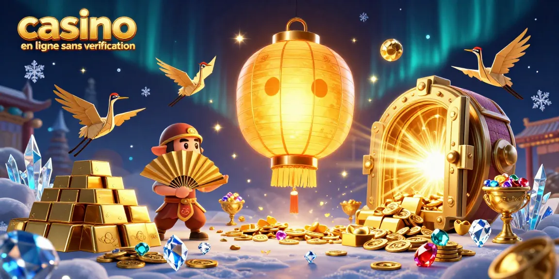 Jouer au casino en ligne sans vérification avec des éléments festifs et lumineux qui captivent l'attention.