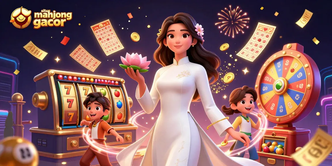 Experience the excitement of situs mahjong gacor with vibrant illustrated casino elements.