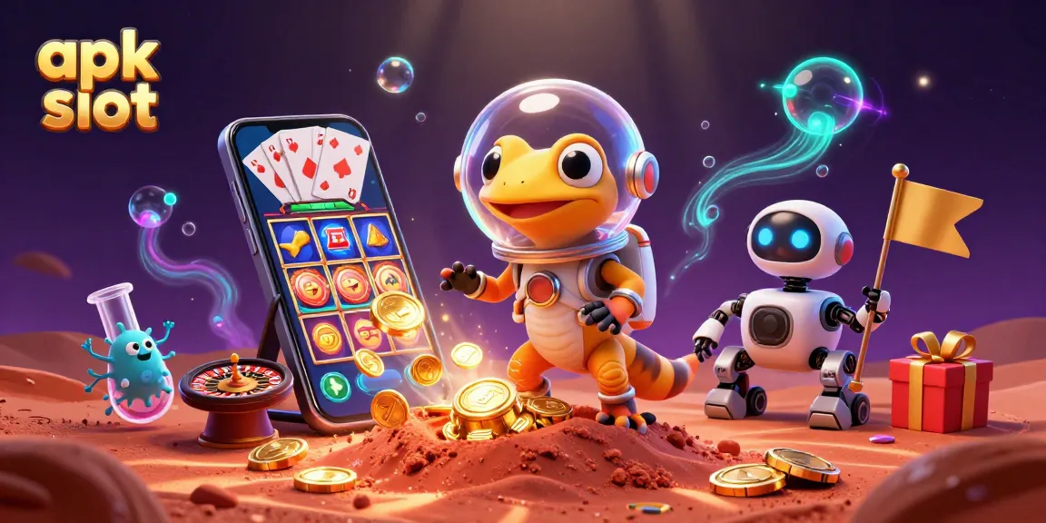 Permainan apk slot yang menyenangkan dengan gecko beraksi di kasino Mars yang berkilau