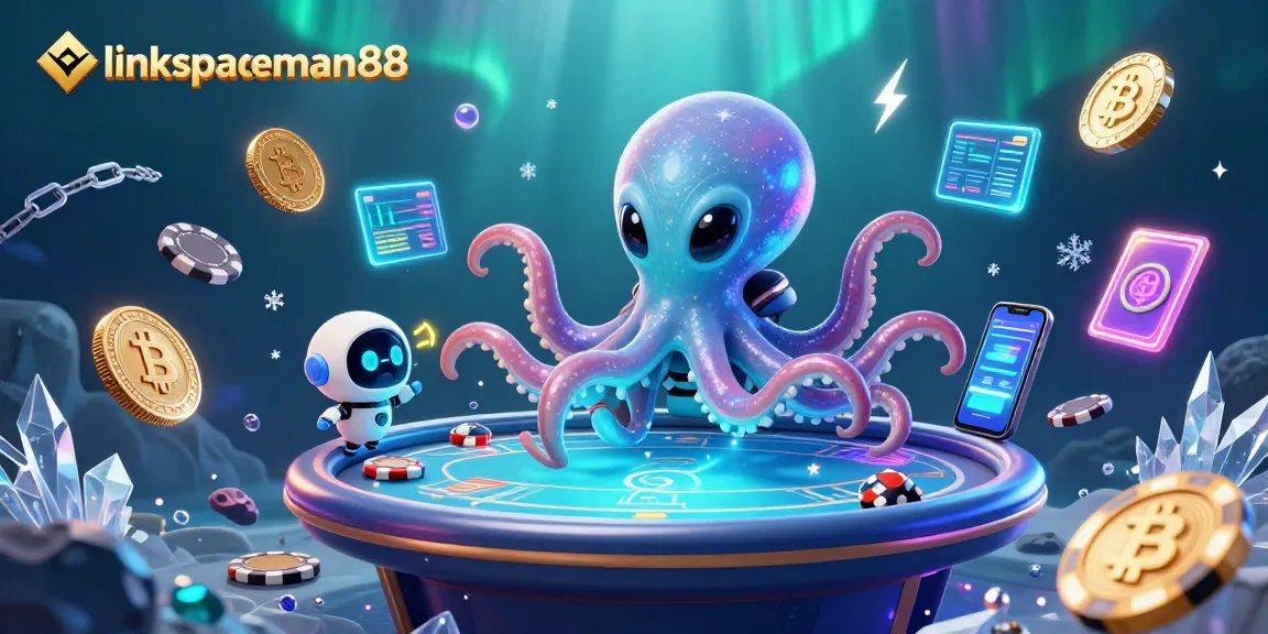 Experience exciting gaming at link spaceman88 featuring an alien octopus at a poker table.