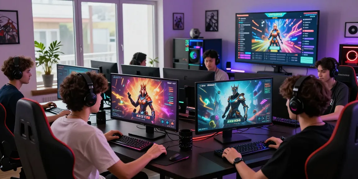 Engaging players immersed in the status ai social media simulation game with vibrant avatars and gaming setups.