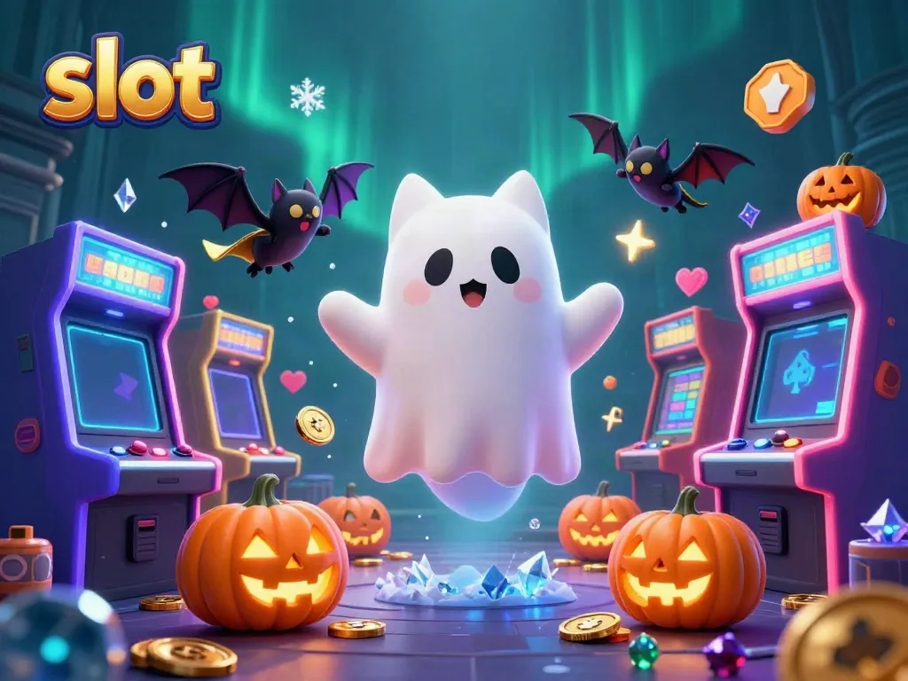 Engage in thrilling slot games with a ghost cat adventure in a haunted casino.