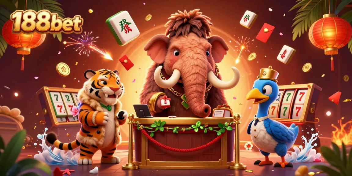 Join the excitement at 188bet with VIP characters and vibrant casino elements in a dynamic 3D illustration.