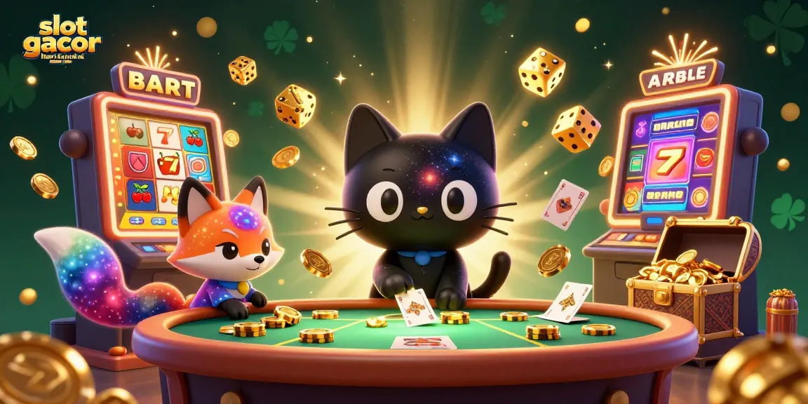 Experience dynamic gameplay with slot gacor hari ini modal 10k featuring a cosmic casino scene full of vibrant action.