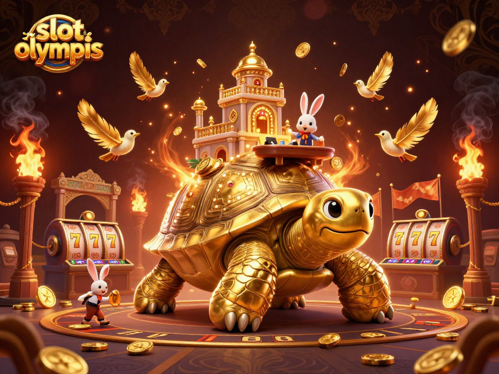 Win big with slot olympus featuring vibrant characters in a dynamic casino scene.