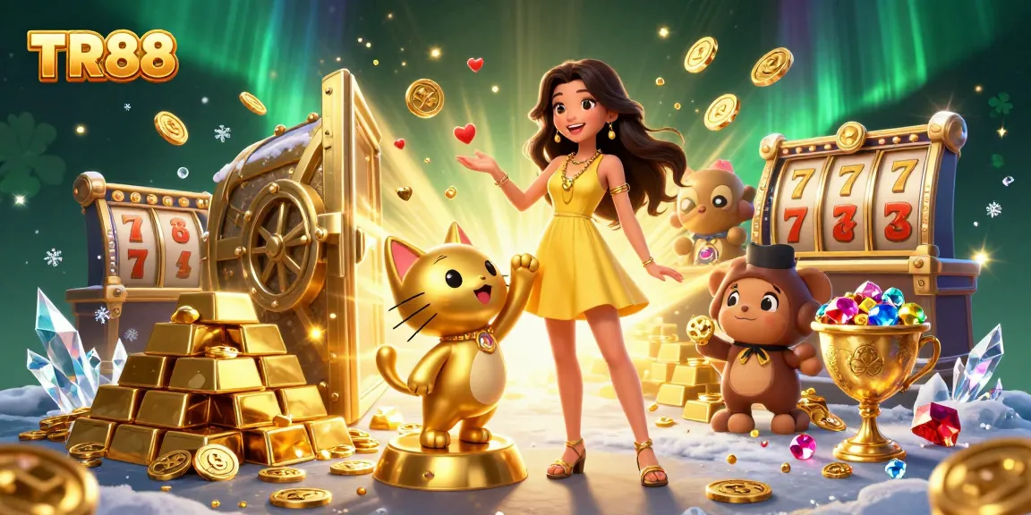 Engage with TR88 and explore thrilling slots and jackpots surrounded by golden treasures.