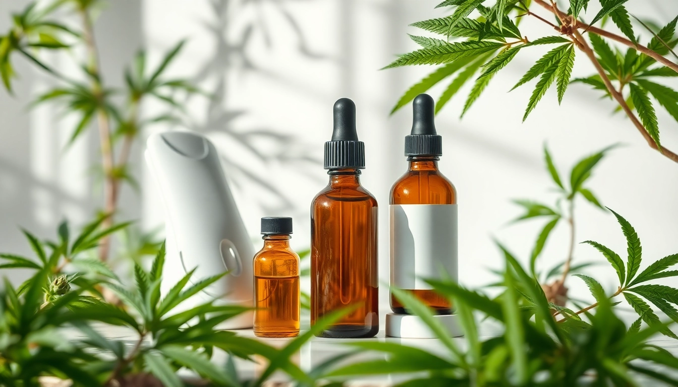 Beauty machine for body fat alongside CBD oil, emphasizing natural wellness and organic health solutions.