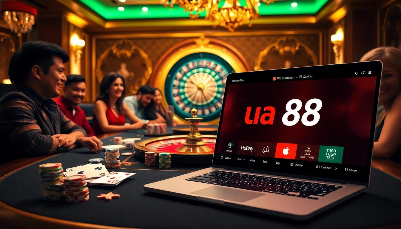 Experience luxury at https://au88.select/ with vibrant casino action featuring roulette and poker chips.