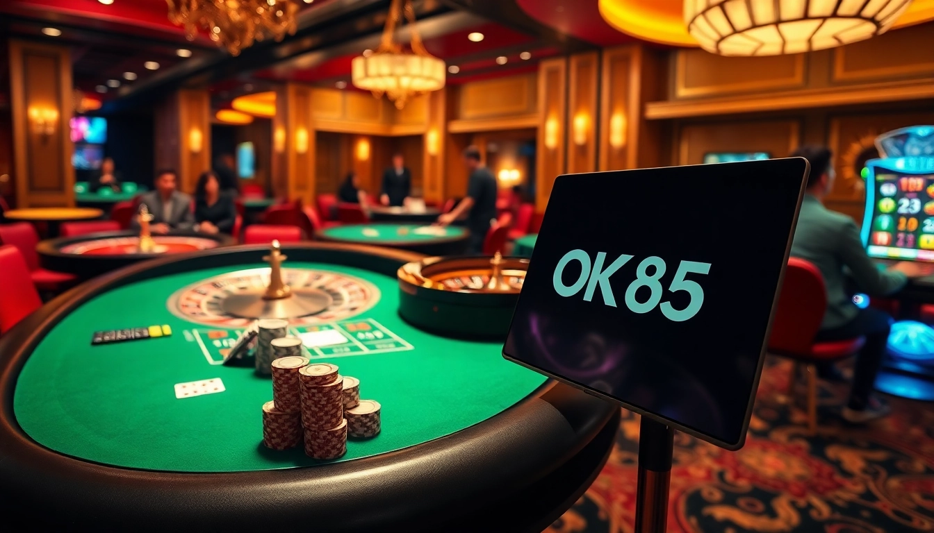 Experience thrilling gameplay at OK365 with vibrant casino tables and engaging gaming action.