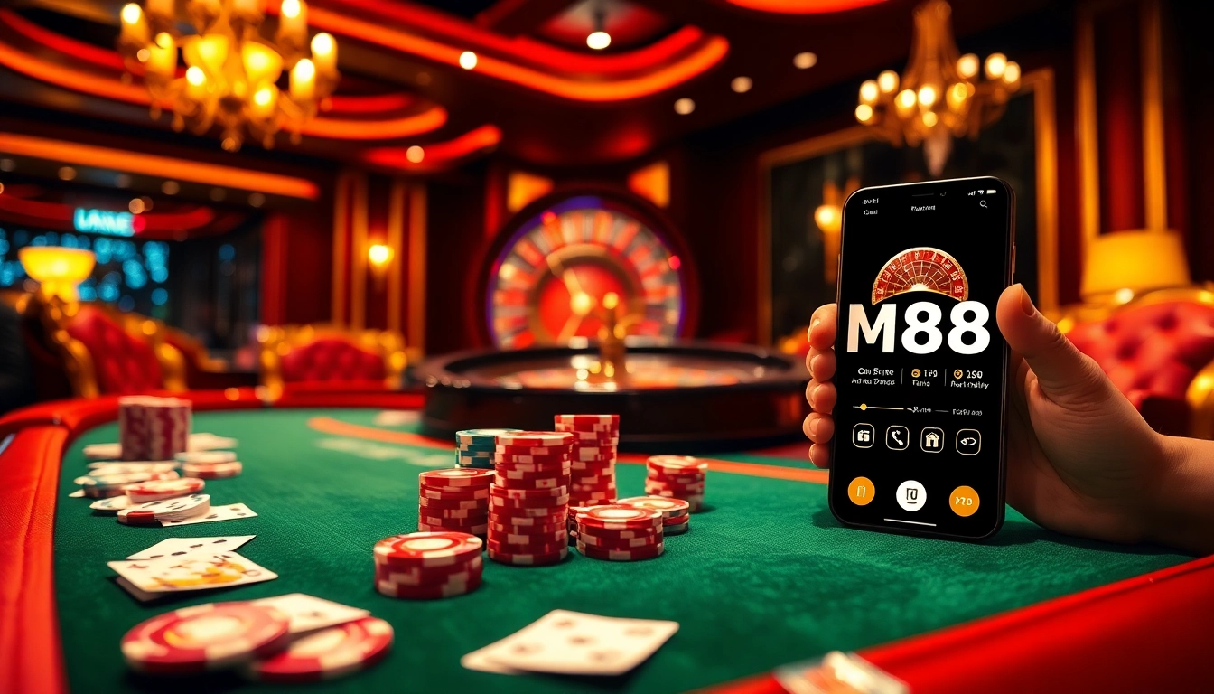 Experience thrill and elegance at the MM88 casino gaming table with vibrant chips and cards.