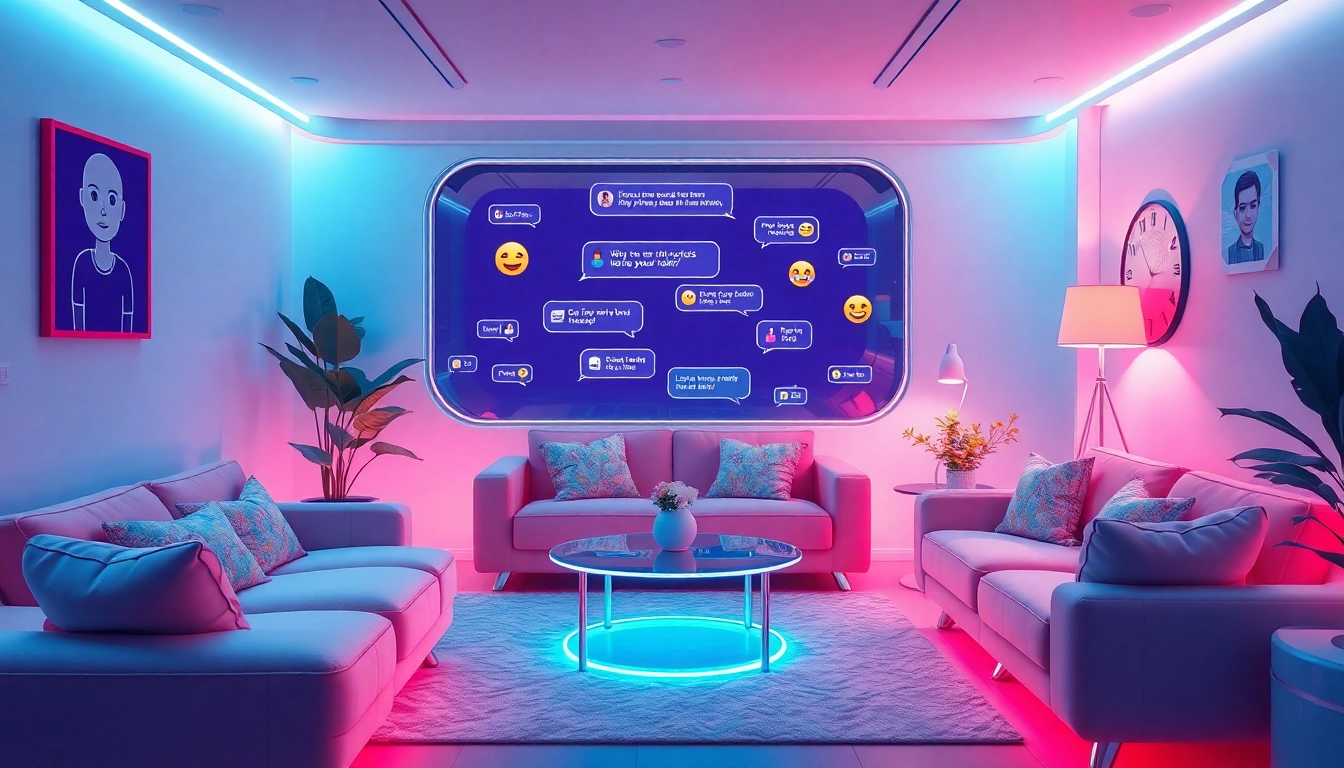 Experience engaging chat with free nsfw ai characters in a cozy, futuristic setting.