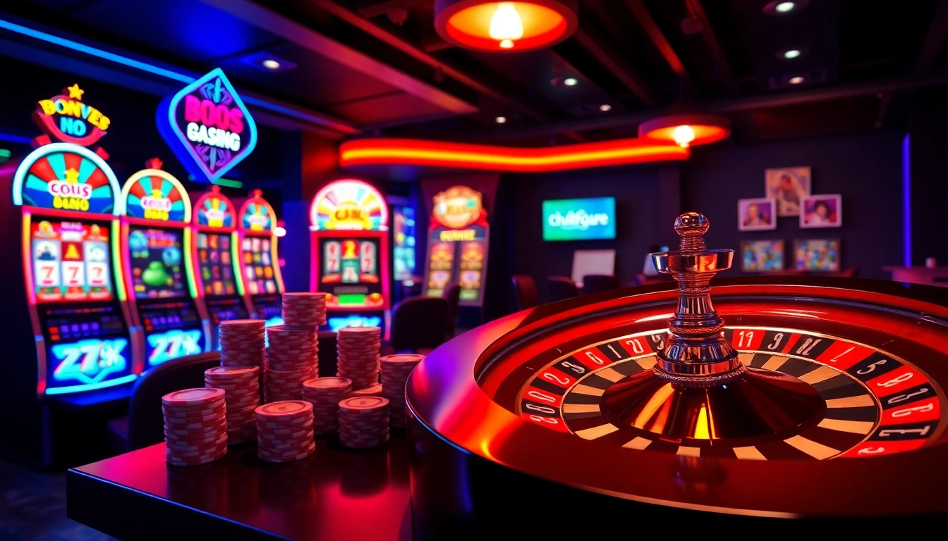 PEN4D slot machines and poker chips create an immersive online gambling experience.