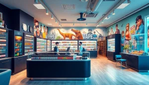 Explore a modern vape shop with stylish displays and friendly staff, focused on customer experience.