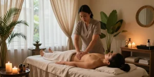 Experience 영등포스웨디시 therapy in a tranquil spa with soothing ambiance