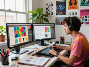 Dynamic workspace showcasing nano banana image editing with creative tools
