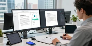 Detect fake PDF using AI technology in a digital workspace with modern software analytics.